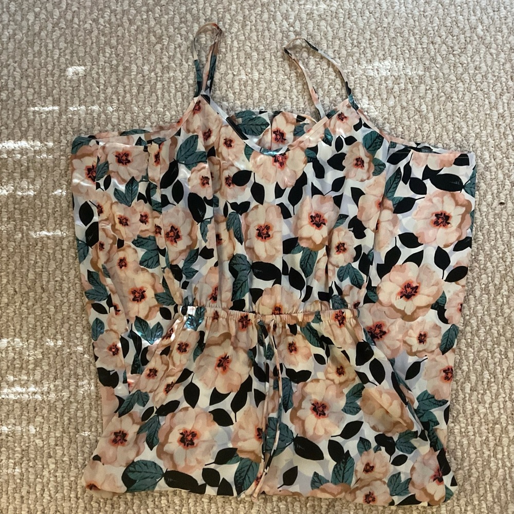 Show Me Your Mumu Strappy Floral Ankle Jumpsuit Romper Sz XS